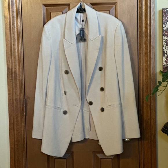 Women's Double Breasted Knit Stretch Blazer from Express, NWT  size Large - Picture 2 of 13